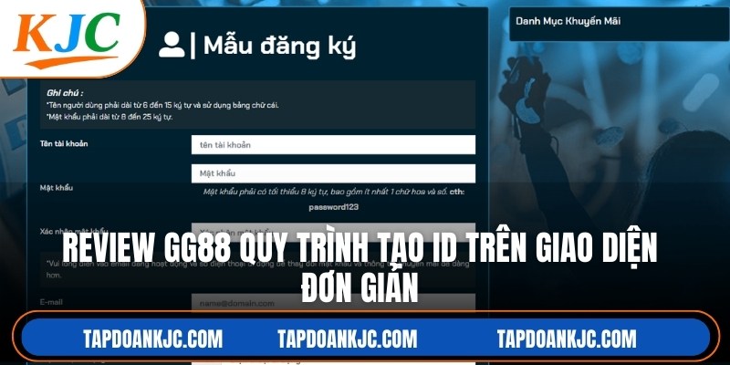 Quy trình tạo ID trên giao diện đơn giản, dễ thao tác
